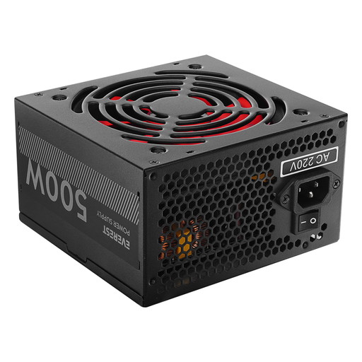 [EVEREST-EPS-500A-500W] EVEREST EPS-500A, 500W, 12cm Fan, ATX, GAMING Power Supply (PSU) Kutulu