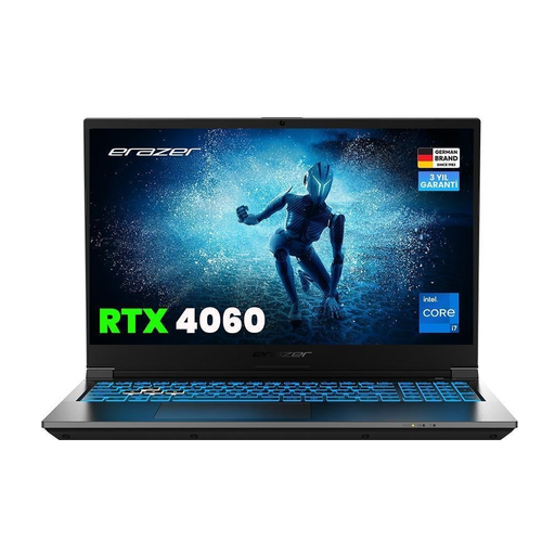[ERAZER-DEPUTY-P60I-MD62749-R32] ERAZER Deputy P60i, MD62749-R32, i7-13620H,  15.6" FHD, 144Hz, 32Gb Ram, 1TB NVMe M.2 SSD, 8GB RTX4060 Ekran Kartı, Free Dos, Gaming Notebook