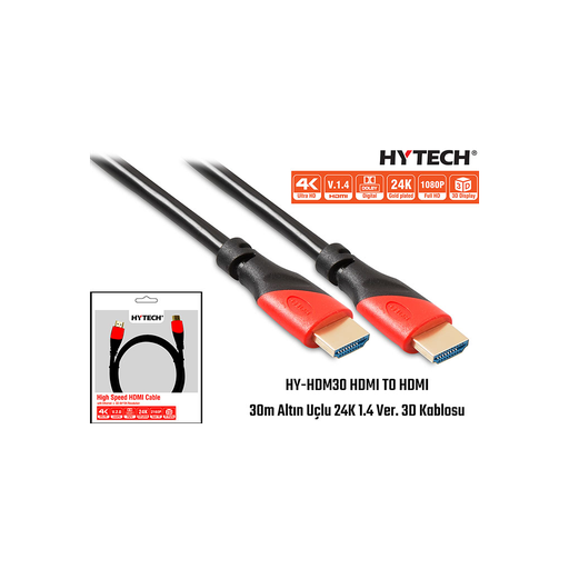 [HY-HDM30] HYTECH HY-HDM30, Full HD, HDMI v1,40, Kablo 30mt