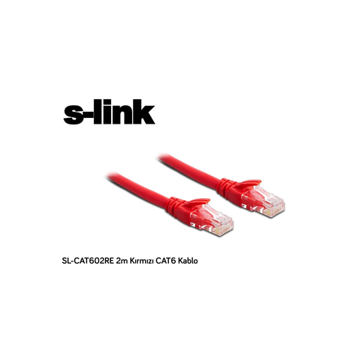 [SL-CAT602RE] S-LINK SL-CAT602RE, CAT6, Patch, 2Mt, Kablo (Kırmızı)
