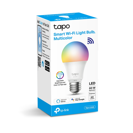[TAPO-L530E] TP-LINK Tapo L530E, Wi-Fi, 60W, 806 Lümen, Çok Renkli, Akıllı Ampul