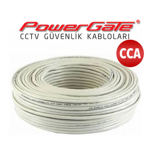 [CELL-100] PowerGate CELL 100mt, 2+1 (2x0,22+0,25) CCA %40 Bakır Alışımlı, CCTV Güvenlik Kablosu