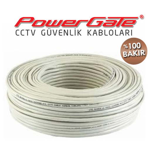 [PG-VIA-100] PowerGate VIA 100mt, 2+1 (2x0,22+0,22) %100 Bakır, CCTV Güvenlik Kablosu