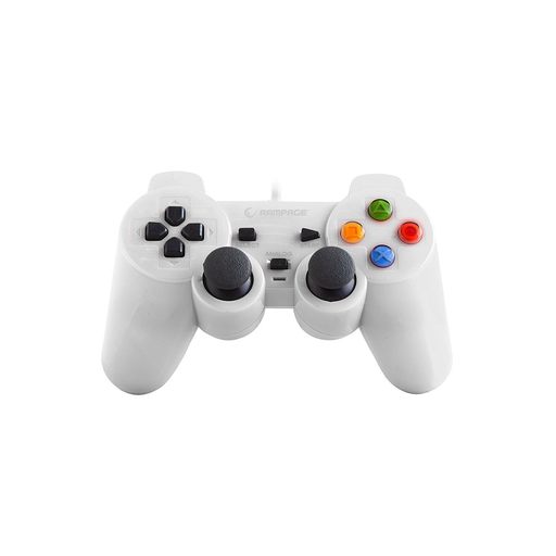 [SG-R602-BEYAZ] RAMPAGE SG-R602, Beyaz, PC/PS3, 1.8mt Kablolu, Çift Titreşimli, GAMEPAD