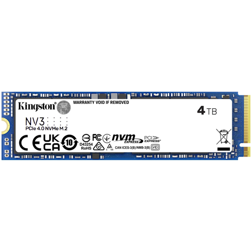 [SNV3S-4000G] KINGSTON SNV3S/4000G, NV3, 4TB, 6000/5000, Gen4, NVME PCIe M.2 2280, SSD