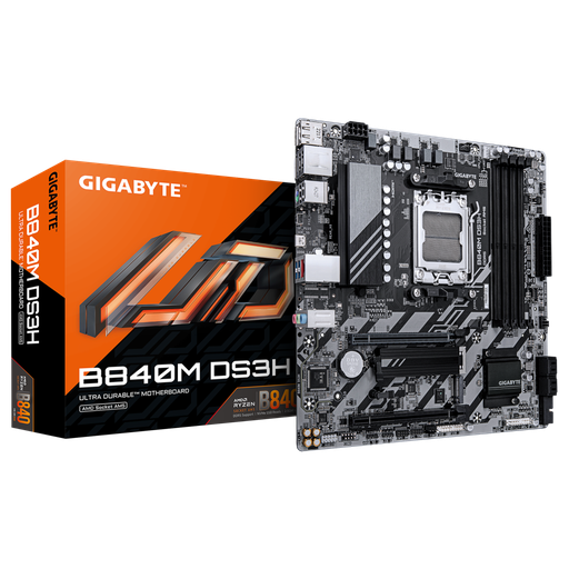 [B840M-DS3H] GIGABYTE B840M DS3H, 4xDDR5, 2xM.2, 2xDP, HDMI, Type-C, AM5 Soket GAMING Anakart