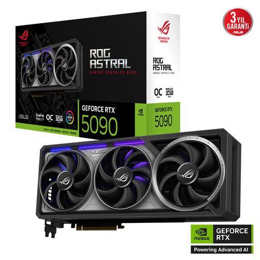 [ROG-ASTRAL-RTX5090-O32G-GAMING] ASUS ROG-ASTRAL-RTX5090-O32G-GAMING, 32Gb, 512Bit, GDDR7, 2xHDMI, 3xDP GAMING Ekran Kartı