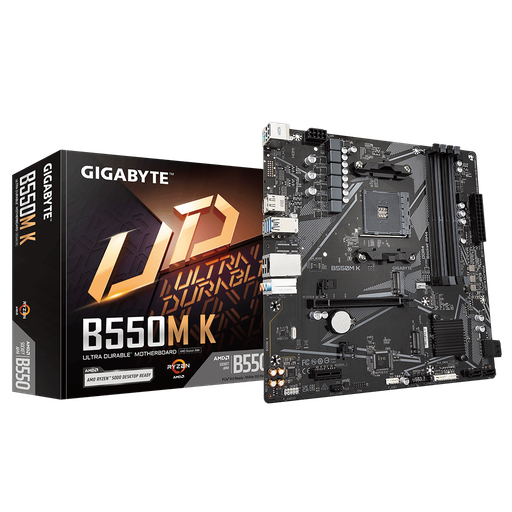 [B550M-K-R01] GIGABYTE B550M K, rev.1.0, 4xDDR4, 2xM.2, DP, HDMI, AM4 Soket Anakart