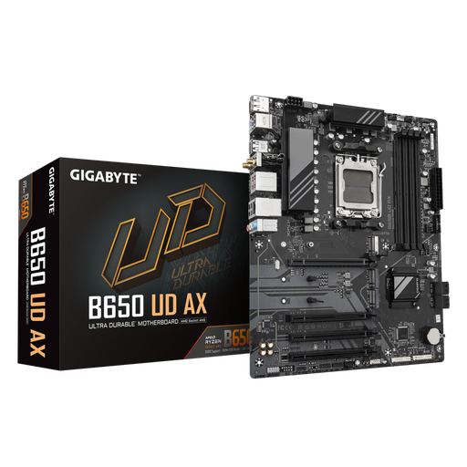 [B650-UD-AX] GIGABYTE B650 UD AX, 4xDDR5, 3xM.2, DP, HDMI, Type-C, Wi-Fi 6E, Bluetooth v5.3, AM5 Soket GAMING Anakart