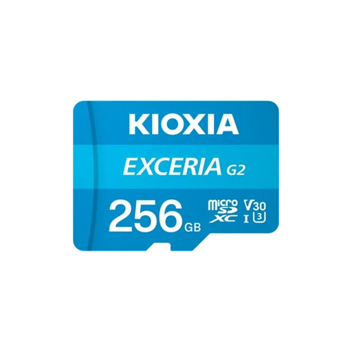 [LMEX2L256GG2] KIOXIA 256GB ExceriaG2, LMEX2L256GG2, U1 V30 4K,  CL10, 100Mb/s, MicroSD Kart Bellek (SD Adaptörlü)