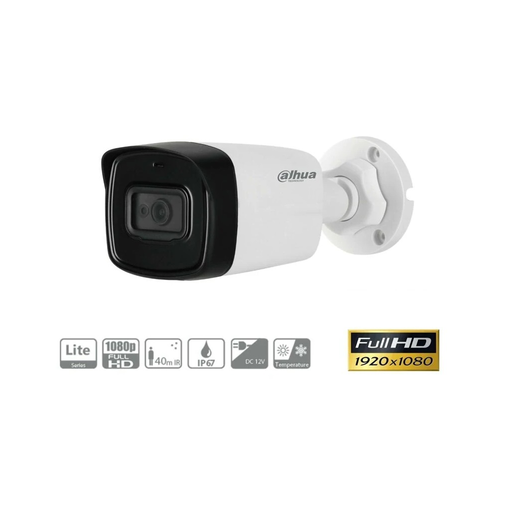 [HAC-HFW1200TL-0360B-S5-DIP] DAHUA HAC-HFW1200TL-0360B, 2Mpix, 3.6m Lens, 40 Mt Gece Görüşü, Bullet Kamera
