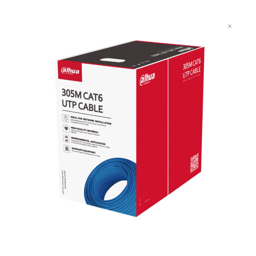 [PFM923I-6UN-C] DAHUA DH-PFM923I-6UN-C, CAT6 305m, 24AWG 0.53mm, UTP, %100 Bakır, LSZH Halogen Free Kablo, Mavi Renk