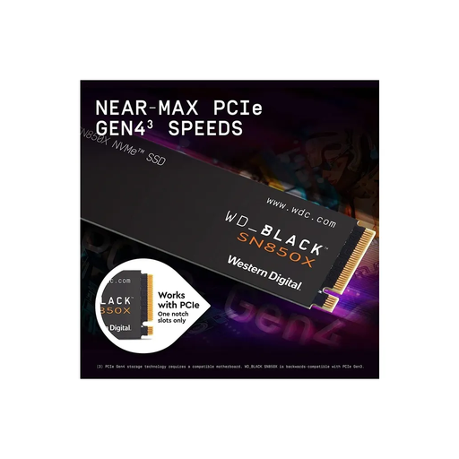 [WDS100T2X0E] WD Black SN850X, WDS100T2X0E, 1TB, 7300/6300, Gen4,  NVMe PCIe M.2 2280,  SSD