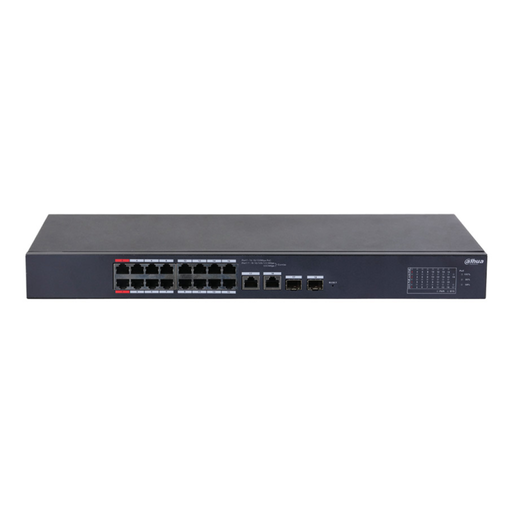 [CS4218-16ET-190] DAHUA CS4218-16ET-190, 16Port, Megabit, PoE 190W, 2 Port SFP Gigabit Combo, Cloud Yönetilebilir, Switch