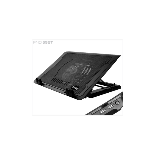 [FNC-35ST] FRISBY FNC-35ST 14cm Fan, 10"-17" Notebook Soğutucu, 5 Kademeli Stand, Mavi Ledli (Siyah)