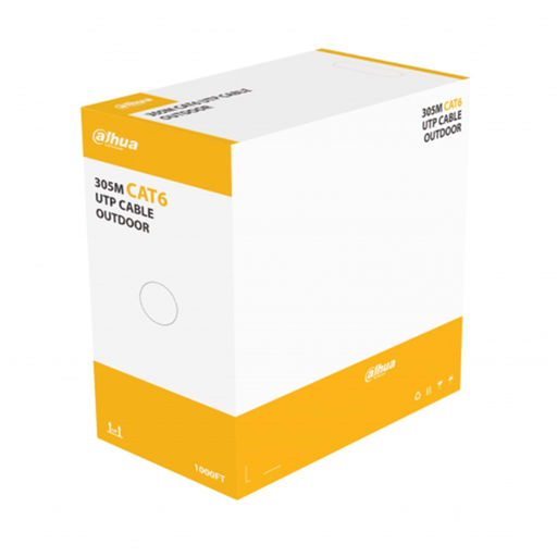 [DH-PFM920-6UN] DAHUA DH-PFM920-6UN, CAT6 305m, 24AWG 0.53mm, UTP, %100 Bakır, OutDoor, LSZH Halogen Free Kablo, Siyah Renk