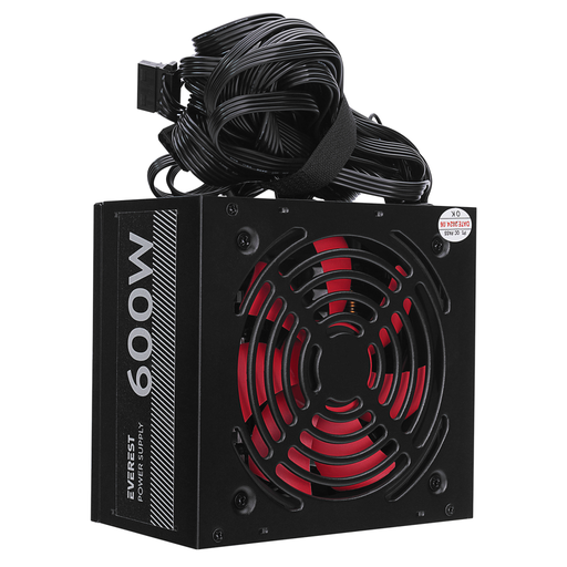 [EPS-600A] EVEREST EPS-600A, Peak 600W, 12cm Fan, ATX, Aktif PFC, GAMING Power Supply (PSU) Bulk