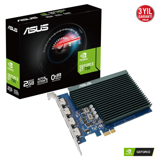 [GT730-4H-SL-2GD5] ASUS GT730-4H-SL-2GD5, 2Gb, GDDR5, 64Bit, 4xHDMI Ekran Kartı