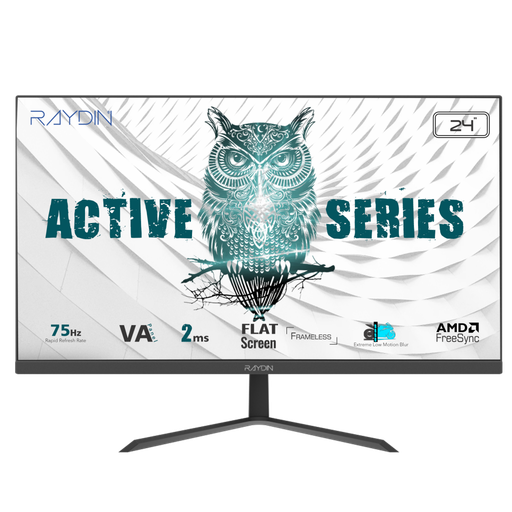 [ALISA] RAYDIN ALISA, 24", 2ms, 75Hz, Full HD, D-Sub, HDMI, Frameless, VA LED Monitör (Siyah)
