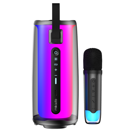 [MD-17BT] MIKADO MD-17BT CAPELLA, 10W, Taşınabilir, USB/AUX/BT/TF, RGB Işıklı, Transparan, 1800mAh, Mikrofon, Karaoke, Bluetooth Speaker,