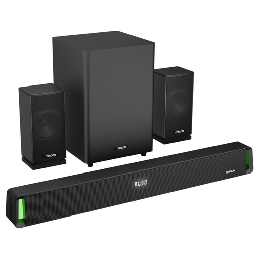[MD-SBT35] MIKADO MD-SBT35, 160W, 5+1, Masaüstü, BT/AUX/USB/HDMI/OPTICAL, Soundbar, Siyah Kasa, Ev Sinema Sistemi