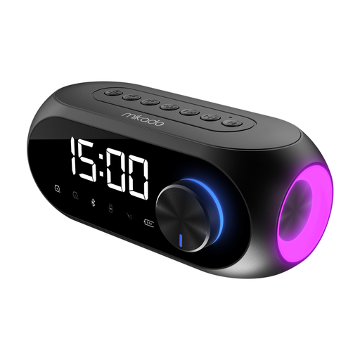 [MD-W7-SIYAH] MIKADO MD-W7, Siyah, 5W, FM Radyo, USB, AUX, Bluetooth, Kablosuz, Taşınabilir, 1200mAh Batarya, Alarmlı Saat, Derece ve Speaker