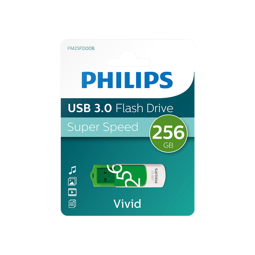 [FM25FD00B] PHILIPS FM25FD00B, 256GB, USB 3.0, Vivid, Yeşil, Flash Disk