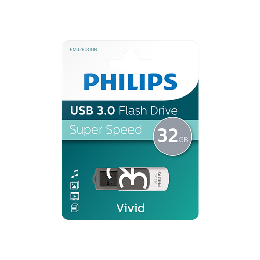 [FM32FD00B] PHILIPS FM32FD00B, 32GB, USB 3.0, Vivid, Gölge Grisi, Flash Disk