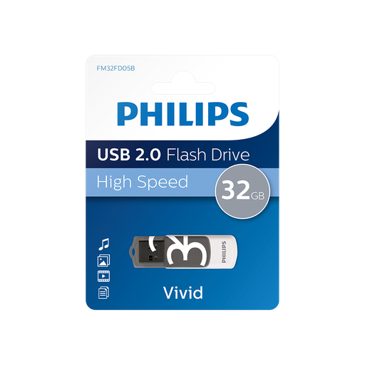 [FM32FD05B] PHILIPS FM32FD05B, 32GB, USB 2.0, Vivid, Gölge Grisi, Flash Disk