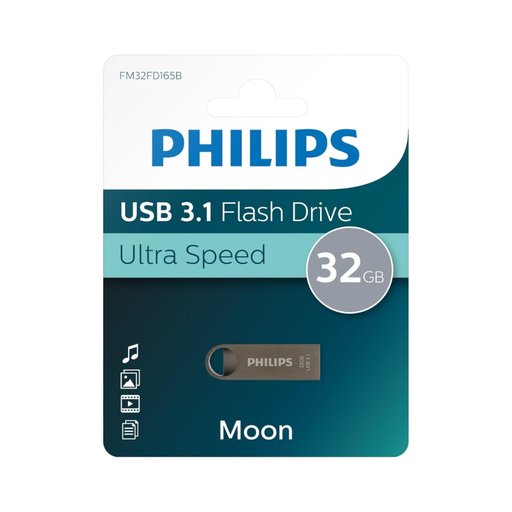 [FM32FD165B] PHILIPS FM32FD165B, 32GB, USB 3.1, Moon, Uzay Grisi, Flash Disk