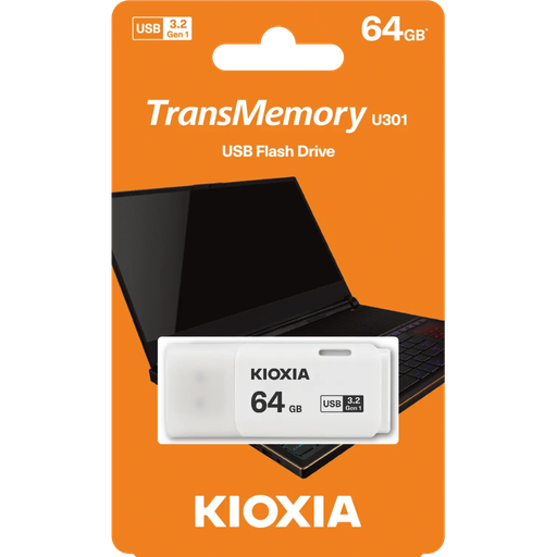 [LU301W064GG4] KIOXIA U301W 64GB USB 3.2 Gen1 TransMemory Flash Disk (Beyaz)