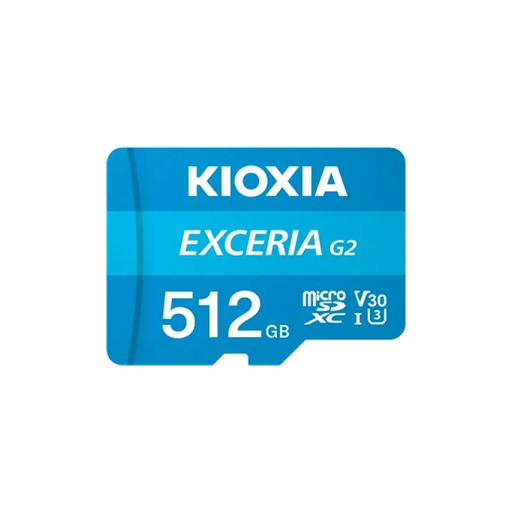 [LMEX2L512GG2] KIOXIA 512GB ExceriaG2, LMEXL512GG2 U1 V30 4K,  CL10, 100Mb/s, MicroSD Kart Bellek (SD Adaptörlü)