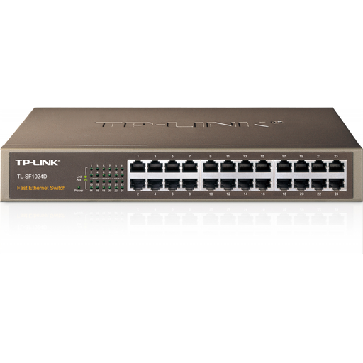 [TL-SF1024D] TP-LINK TL-SF1024D, 24Port, MegaBit, Metal Kasa, Yönetilemez, Rackmount Switch
