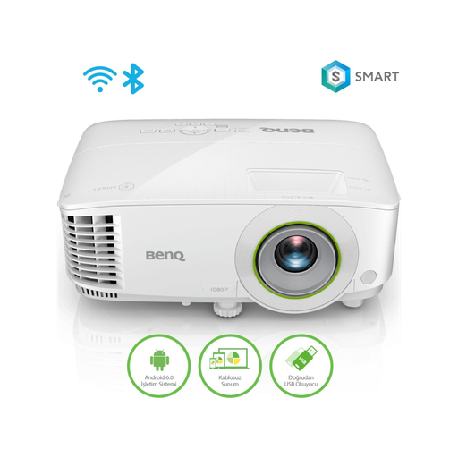 [BENQ-EW600] BENQ EW600, 3600 ANSI, 1280x800 WXGA, 1xHDMI, VGA, USB Okuyucu, DLP, Kablosuz Wireless, 15.000 Saat Lamba Ömrü, Android, SMART, Projeksiyon