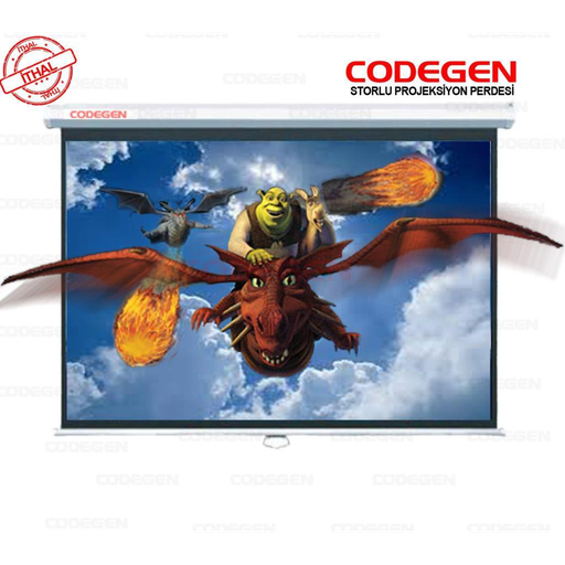[AX-20] Codegen AX-20 STORLU PROJEKSİYON PERDESİ 200x200 (Arkası Siyah Fonlu - Duvar/Tavan Asılabilir)