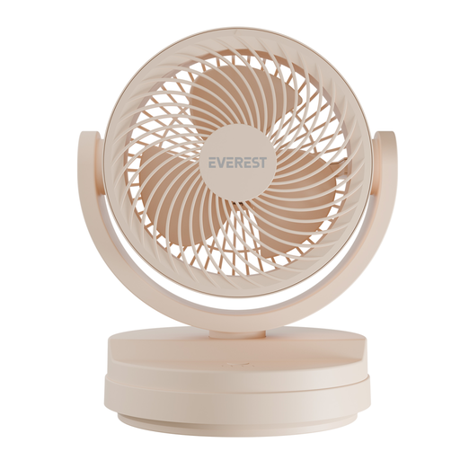 [EFN-509] EVEREST EFN-509, KREM, 3 Kademeli Hız, 7"Kanat, Masaüstü, Type-C Vantilatör