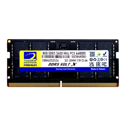 [TMD58GB5600S46] TwinMOS TMD58GB5600S46, 8GB, DDR5, 5600MHz,  CL46, 1.1V Notebook Ram