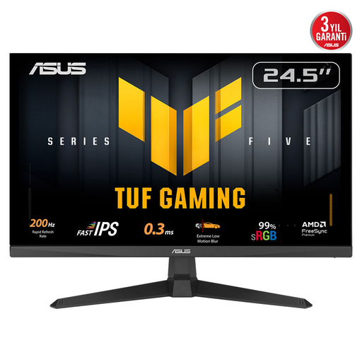 [VG259Q5A] ASUS TUF GAMING VG259Q5A 24,5" 0.3ms, 200Hz, Full HD, DP, 2xHDMI, Hoparlör, IPS Panel, ELMB Sync Premium, GAMING Monitör