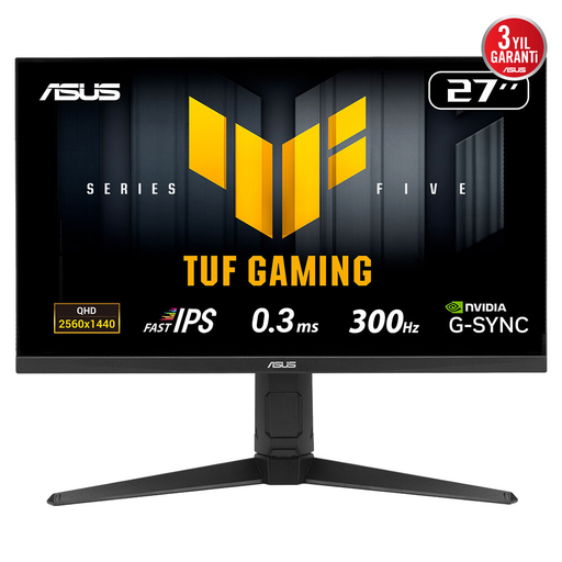 [VG27AQML5] ASUS TUF GAMING VG27AQML5 27" 0.3ms, 300Hz, QHD, DP, 2xHDMI, Type-C, Fast IPS Panel, Düşük Mavi Işık, FreeSync Premium, GAMING Monitör