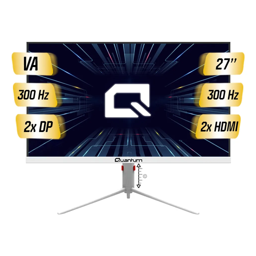 [MG27W-A] QUANTUM Pearl GAMING MG27W-A 27" 1ms, 300Hz, Full HD VA, DP, HDMI, Dahili Hoparlör, Yükseklik ayarlı, GAMING Monitör (Beyaz)