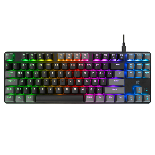 [EAK87-SIYAH] ACER eMachines, EAK87, Siyah/Gri, USB Kablolu, RGB Backlight, RED Mekanik Switch, Türkçe Q, 87 Tuşlu, Gaming Klavye
