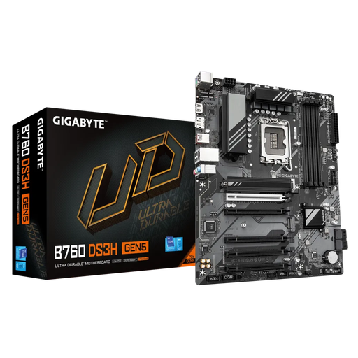 [B760-DS3H-GEN5] GIGABYTE B760 DS3H GEN5, 4xDDR5, 2xM.2, DP, HDMI, Type-C, 13-14.Nesil, LGA1700 Soket, Anakart