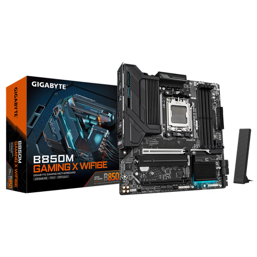 [B850M-GAMING-X-WF6E] GIGABYTE B850M GAMING X WF6E, Rev.1.0, 4xDDR5, 2xM.2, 2DP, HDMI, Type-C, Wi-Fi6E, Bluetooth 5.3, AM5 Soket GAMING Anakart