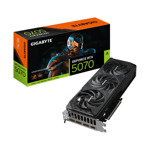 [GV-N5070WF3OC-12GD] GIGABYTE GV-N5070WF3OC-12GD, RTX5070, WINDFORCE OC, 12Gb, GDDR7, 192BIT, 3 Fanlı, 1xHDMI, 3xDP, GAMING Ekran KARTI