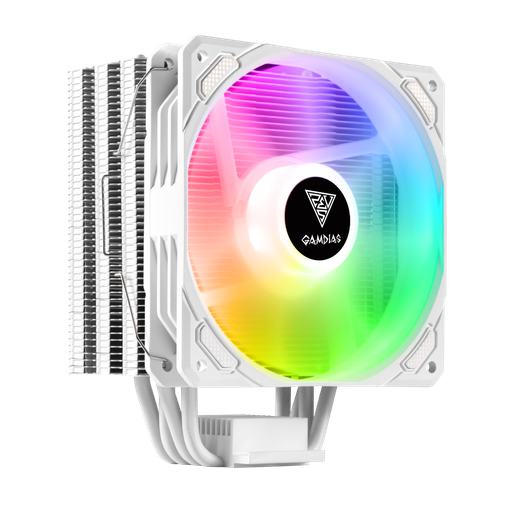 [BOREAS-E1-410-WHITE] GAMDIAS BOREAS E1-410 WH, White Edition, 120mm, CPU Kule Tipi Hava Soğutma, Doğrudan Temas Teknolojisine Sahip 4 adet Gelişmiş Bakır Isı Borusu (AMD AM4-AM5 ve INTEL Tüm işlemciler ile uyumlu)