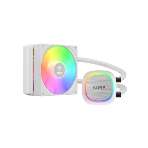 [GAMDIAS-AURA-GL120-V2-WH] GAMDIAS AURA GL120 V2 WH, White Edition, 120mm,  RGB, 1 Fanlı, CPU Sıvı Soğutma