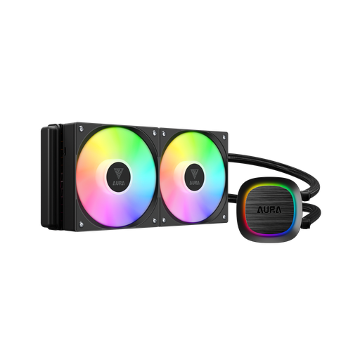 [GAMDIAS-AURA-GL240-V2] GAMDIAS AURA GL240 V2, 240mm, RGB, 2 Fanlı, CPU Sıvı Soğutma