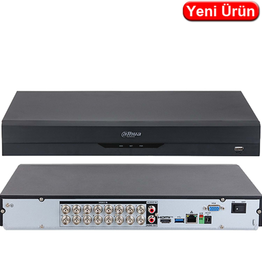 [XVR5216AN-5M-I3] DAHUA XVR5216AN-5M-I3, 16 Kanal, 5Mpix H265+, 2 HDD, 5in1 DVR Cihazı