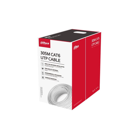 [DH-PFM923I-6UN-C] DAHUA DH-PFM923I-6UN-C, CAT6 305m, 24AWG 0.53mm, UTP, %100 Bakır, LSZH Halogen Free Kablo, Beyaz Renk