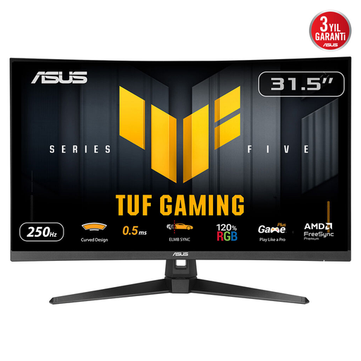 [VG32VQM5B] ASUS TUF GAMING VG32VQM5B 31,5" 0,5ms, 250Hz, FullHD Curved, DP, 2xHDMI, VA Panel, 1500R, Display Widget Center, GAMING Monitör